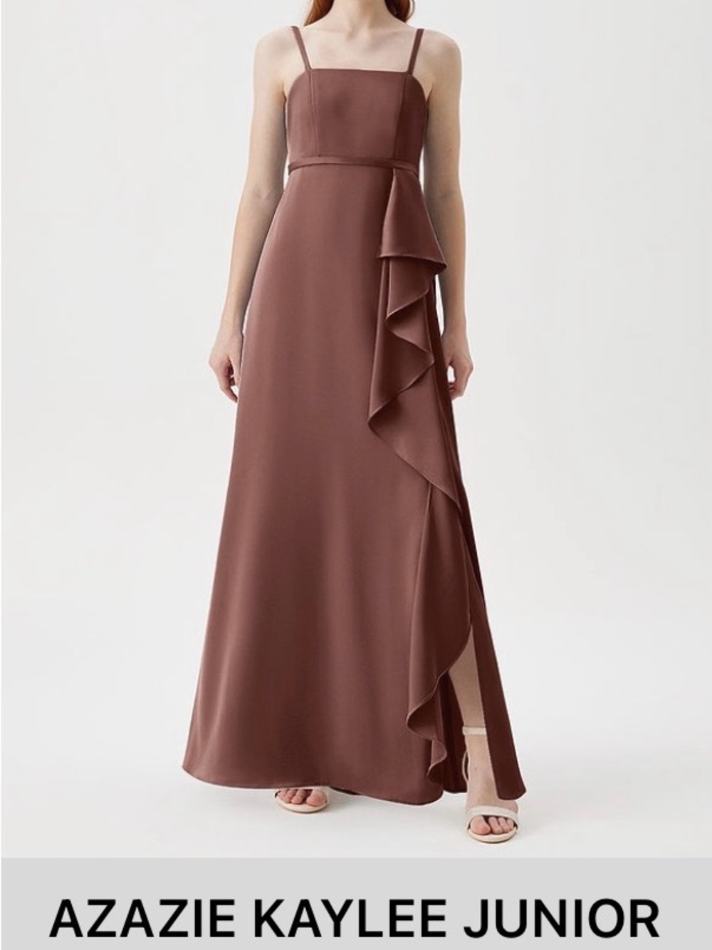 Azazie Kaylee Brown Maxi dress